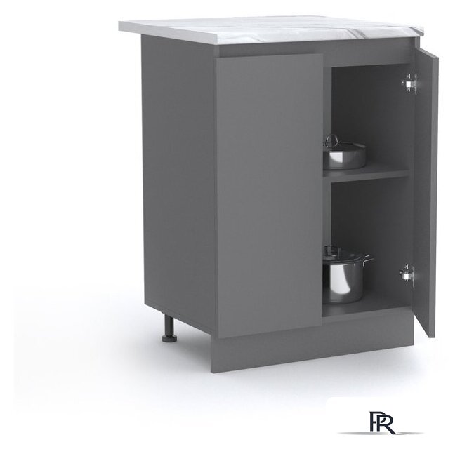 Шкаф напольный Артём-Мебель Мэри 600мм СН-114.230 (серый графит) - Изображение №2 — Интернет-магазин ПроЗаказ