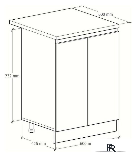 Шкаф напольный Артём-Мебель Мэри 600мм СН-114.230 (серый графит) - Изображение №4 — Интернет-магазин ПроЗаказ
