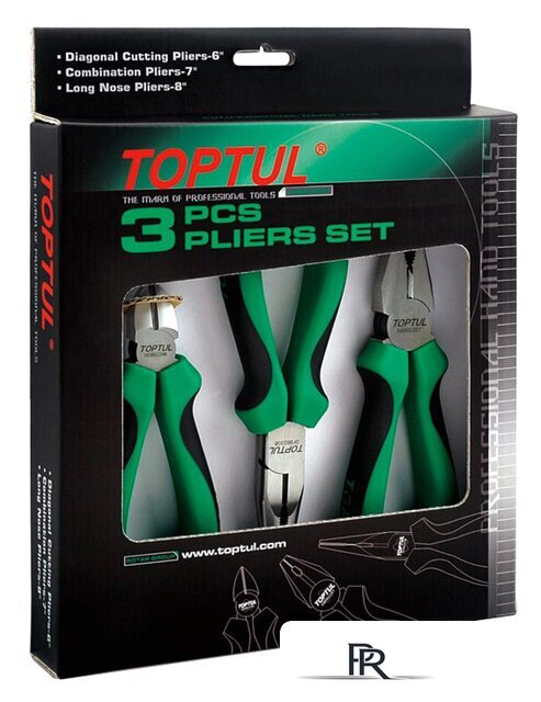 Набор пассатижей Toptul GAAE0302 (3 предмета) - Изображение №1 — Интернет-магазин ПроЗаказ