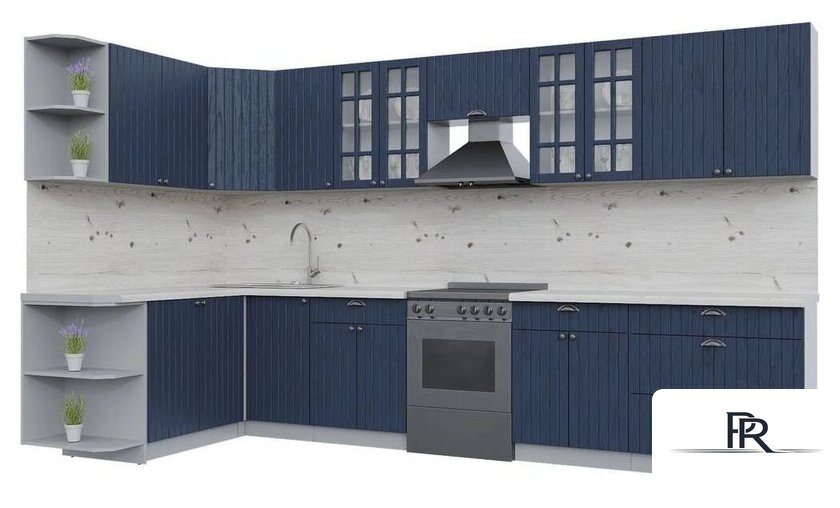 Готовая кухня Интерлиния Берес 1.7x3.6 левая (дуб королевский/бискайская сосна) - Изображение №1 — Интернет-магазин ПроЗаказ