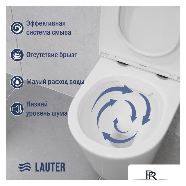 Унитаз подвесной Lauter Longer 2110822 с кнопкой 219702J (прямоугольная, белый) - Изображение №5 — Интернет-магазин ПроЗаказ