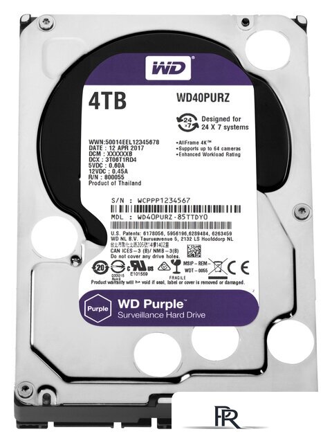 Жесткий диск WD Purple 4TB [WD40PURZ] - Изображение №1 — Интернет-магазин ПроЗаказ