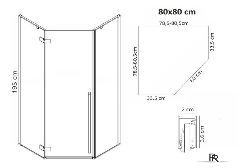 Душевой уголок Rea Diamond 80x80 - Изображение №9 — Интернет-магазин ПроЗаказ