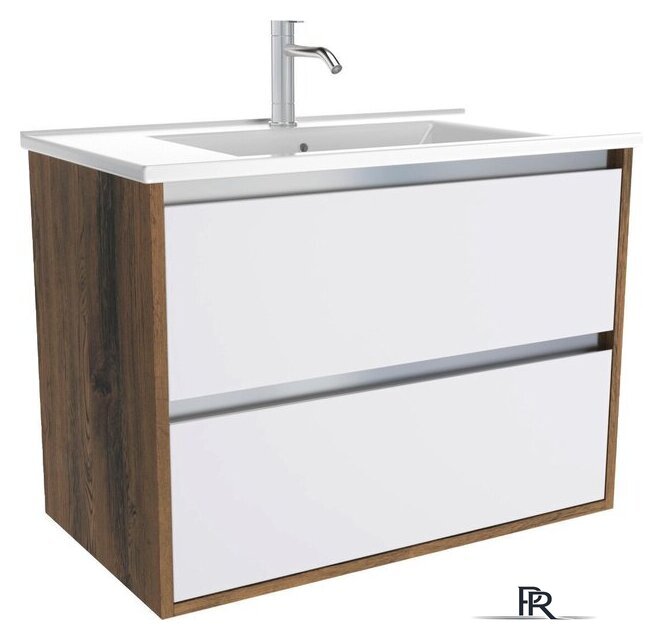  ЗОВ Тумба под умывальник Парма 100 P100LA0MWMC1A (аттик/белый матовый/алюминий) - Изображение №1 — Интернет-магазин ПроЗаказ