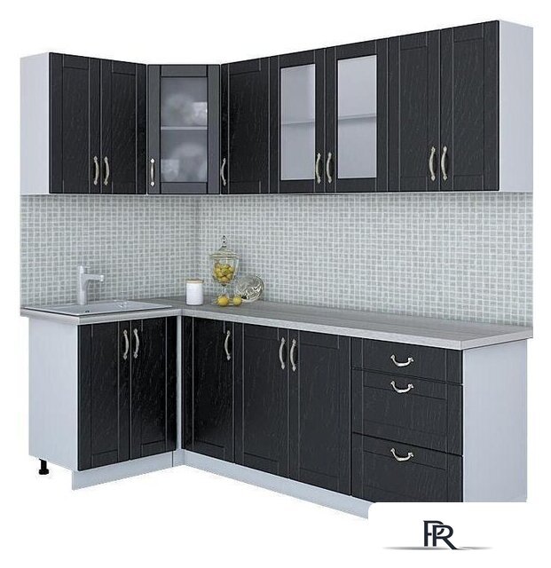 Готовая кухня Интерлиния Мила Крафт 1.2x2.4 (дуб английский) - Изображение №1 — Интернет-магазин ПроЗаказ