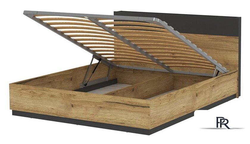 Кровать Интерлиния Loft LT-К160 160x200 (дуб золотой-антрацит) - Изображение №2 — Интернет-магазин ПроЗаказ