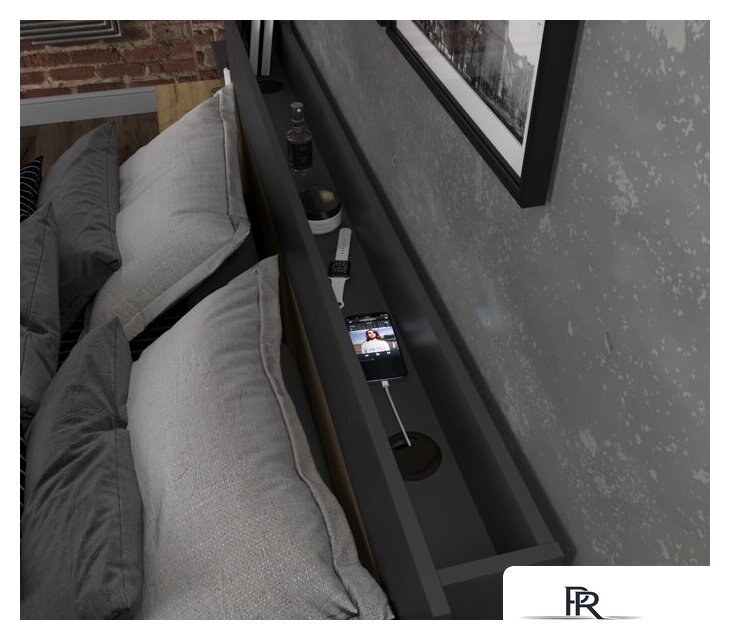 Кровать Интерлиния Loft LT-К160 160x200 (дуб золотой-антрацит) - Изображение №4 — Интернет-магазин ПроЗаказ