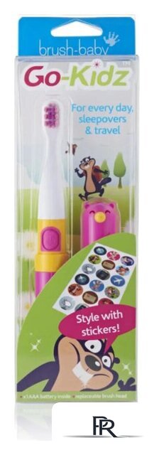 Электрическая зубная щетка Brush-Baby Go-Kidz Travel (розовый) - Изображение №3 — Интернет-магазин ПроЗаказ