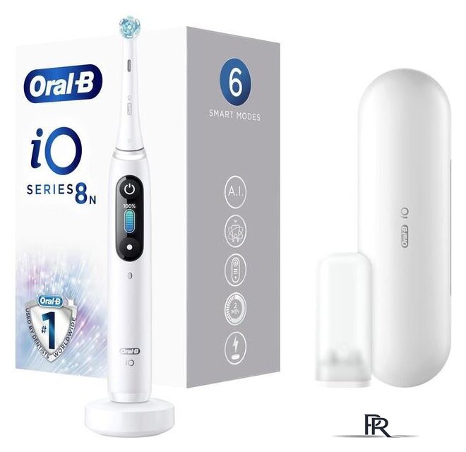 Электрическая зубная щетка Oral-B iO 8n (белый, 1 насадка) - Изображение №1 — Интернет-магазин ПроЗаказ