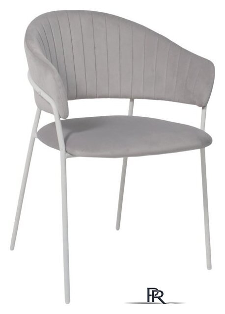 Стул с подлокотниками Алвест AV 433 (светло-серый бархат H-09/белый) - Изображение №1 — Интернет-магазин ПроЗаказ