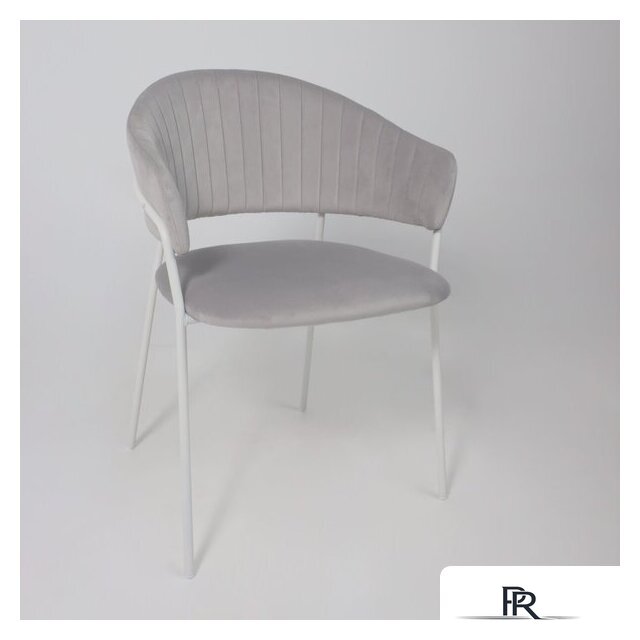 Стул с подлокотниками Алвест AV 433 (светло-серый бархат H-09/белый) - Изображение №15 — Интернет-магазин ПроЗаказ