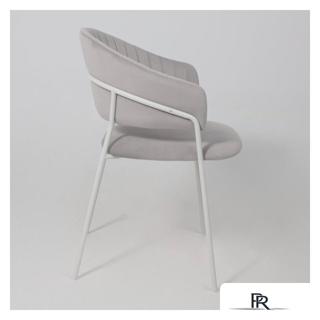 Стул с подлокотниками Алвест AV 433 (светло-серый бархат H-09/белый) - Изображение №7 — Интернет-магазин ПроЗаказ