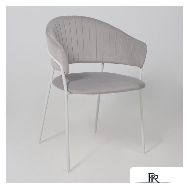 Стул с подлокотниками Алвест AV 433 (светло-серый бархат H-09/белый) - Изображение №6 — Интернет-магазин ПроЗаказ