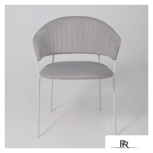 Стул с подлокотниками Алвест AV 433 (светло-серый бархат H-09/белый) - Изображение №5 — Интернет-магазин ПроЗаказ