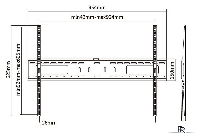 Кронштейн для телевизора Ultramounts UM815F (черный) - Изображение №12 — Интернет-магазин ПроЗаказ