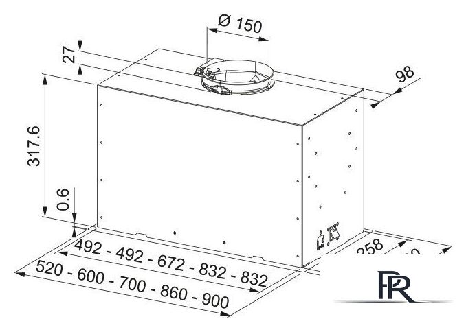 Кухонная вытяжка Franke Box Flush Evo Basic FBFE 305.0729.555 - Изображение №6 — Интернет-магазин ПроЗаказ