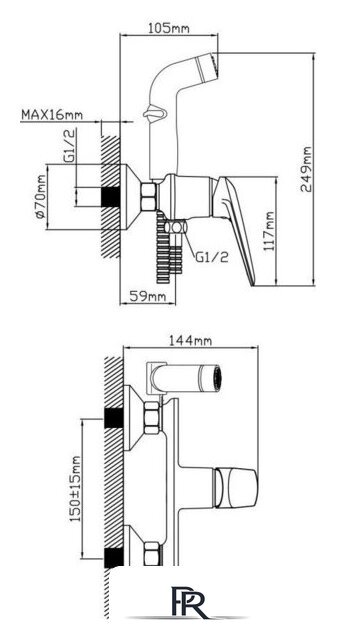 Смеситель с лейкой для биде AV Engineering AVPOS2-A174-120 - Изображение №2 — Интернет-магазин ПроЗаказ