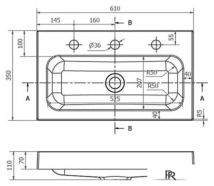 Умывальник Lauter Miletta 2161355GB (Gold Black) - Изображение №13 — Интернет-магазин ПроЗаказ