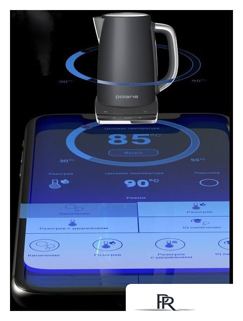 Электрический чайник Polaris PWK 1755CAD WIFI IQ Home (серый) - Изображение №8 — Интернет-магазин ПроЗаказ