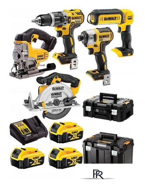  DeWalt DCK551P3T (шуруповерт, винтоверт, лобзик, циркулярная пила, 3 АКБ, кейс) - Изображение №1 — Интернет-магазин ПроЗаказ