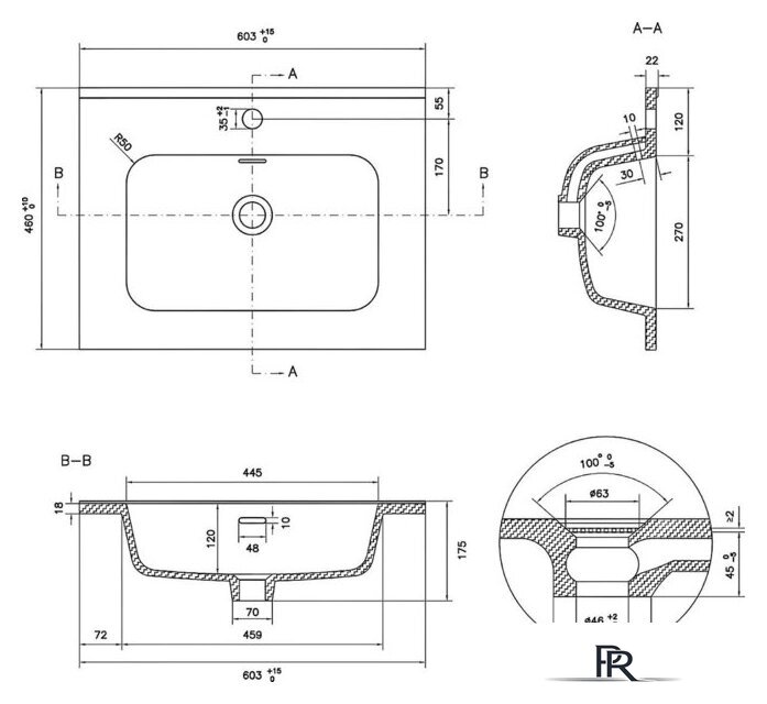 Умывальник Lauter Alton 61 (керамический) - Изображение №4 — Интернет-магазин ПроЗаказ