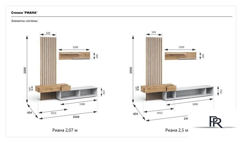 Шкаф-купе Империал Риана Вайт 2.07м (вотан/белый) - Изображение №5 — Интернет-магазин ПроЗаказ