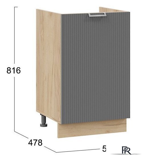 Шкаф напольный Трия Кимберли 1Н5М (дуб крафт золотой/титан) - Изображение №3 — Интернет-магазин ПроЗаказ