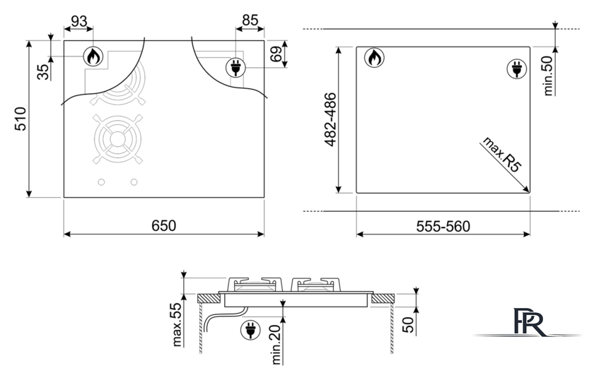 Варочная панель Smeg PM3643D - Изображение №3 — Интернет-магазин ПроЗаказ
