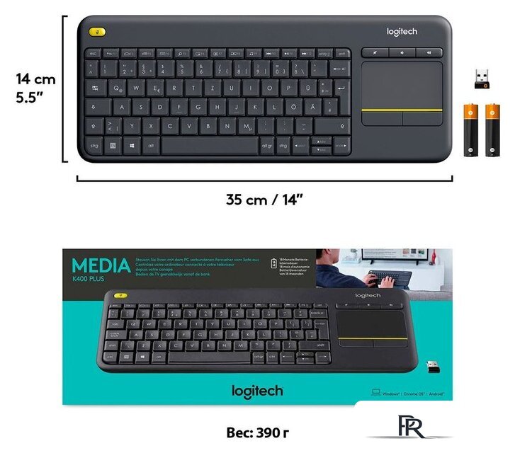 Клавиатура Logitech K400 Plus 920-007145 (черный, нет кириллицы) - Изображение №8 — Интернет-магазин ПроЗаказ