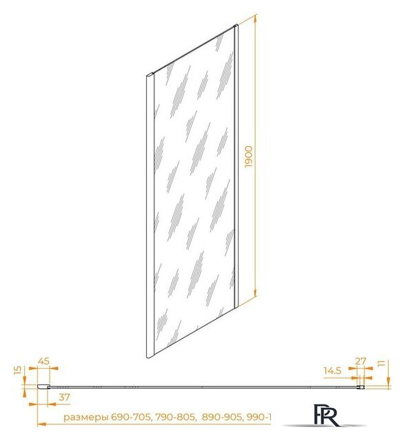 Душевая стенка RGW Z-050-5 352205508-11 - Изображение №3 — Интернет-магазин ПроЗаказ