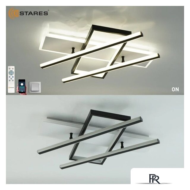 Припотолочная люстра Estares Palla 110W 3S-APP-500x460x80-BLACK/WHITE/CLEAR-220-IP20 - Изображение №3 — Интернет-магазин ПроЗаказ