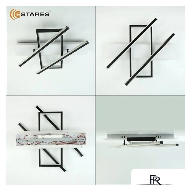 Припотолочная люстра Estares Palla 110W 3S-APP-500x460x80-BLACK/WHITE/CLEAR-220-IP20 - Изображение №4 — Интернет-магазин ПроЗаказ