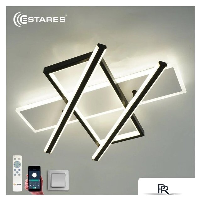 Припотолочная люстра Estares Palla 110W 3S-APP-500x460x80-BLACK/WHITE/CLEAR-220-IP20 - Изображение №2 — Интернет-магазин ПроЗаказ