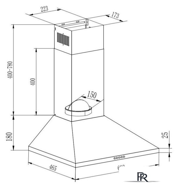 Кухонная вытяжка GrandGermes Rimini 60 (нержавеющая сталь) - Изображение №2 — Интернет-магазин ПроЗаказ