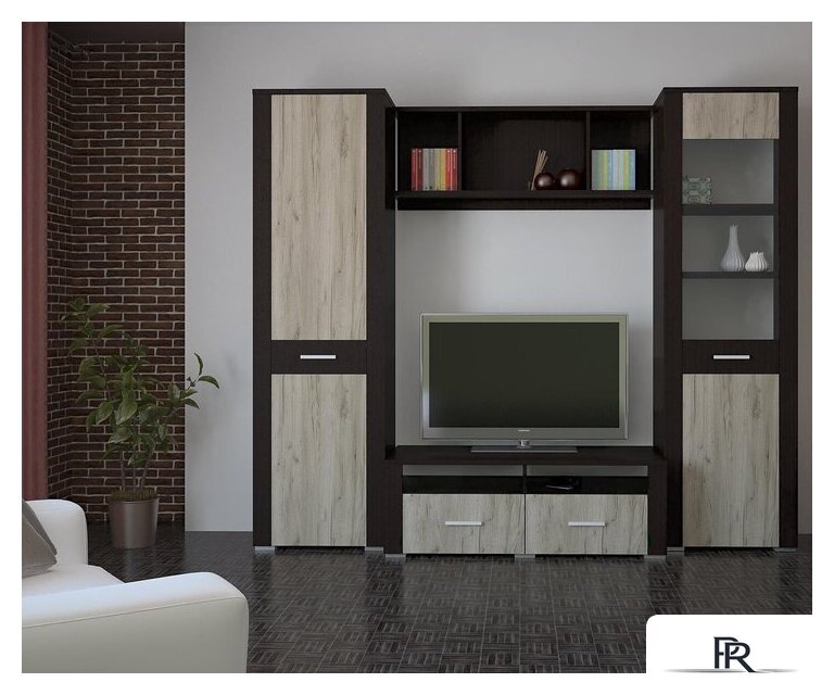 Шкаф-пенал Интерлиния Коламбия КЛ-5 (дуб венге/дуб серый) - Изображение №3 — Интернет-магазин ПроЗаказ