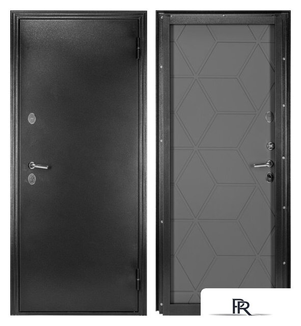 Металлическая дверь Guard Термо MG75 97х205 правая (черное серебро/серый) - Изображение №1 — Интернет-магазин ПроЗаказ