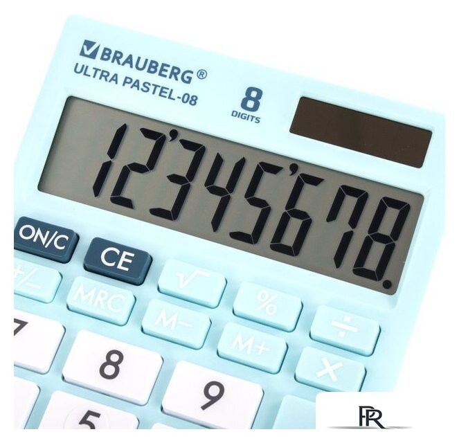 Бухгалтерский калькулятор BRAUBERG Ultra Pastel-08-LB 250513 (голубой) - Изображение №7 — Интернет-магазин ПроЗаказ
