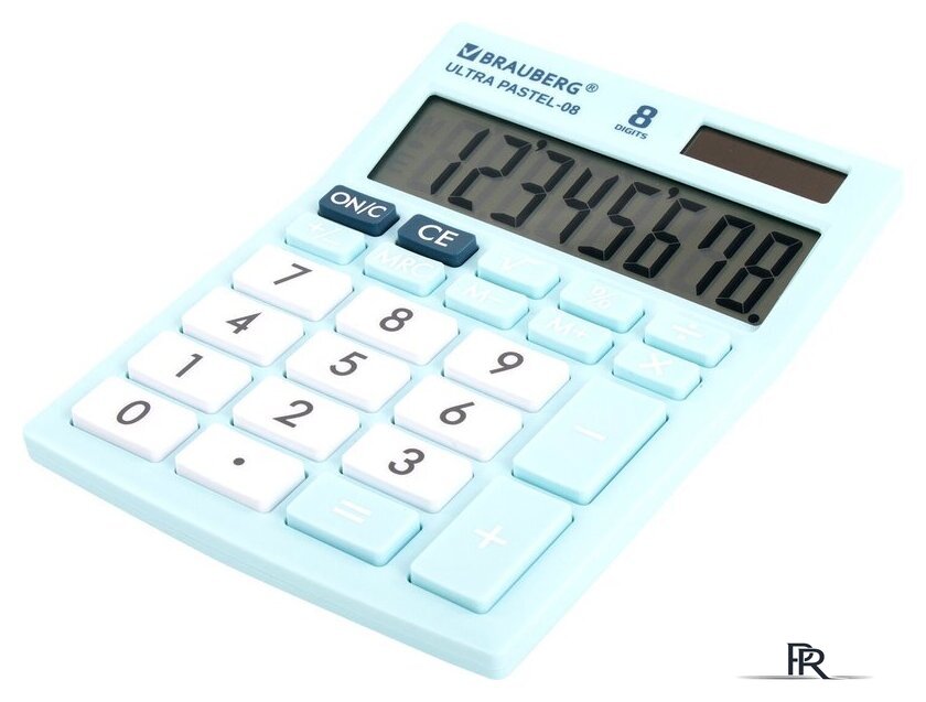 Бухгалтерский калькулятор BRAUBERG Ultra Pastel-08-LB 250513 (голубой) - Изображение №3 — Интернет-магазин ПроЗаказ