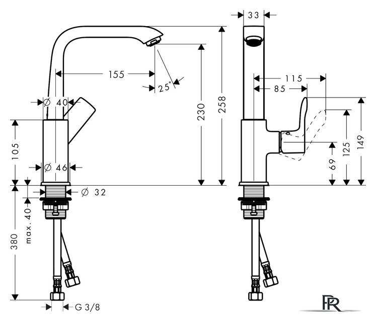 Смеситель Hansgrohe Metris 230 31187000 - Изображение №2 — Интернет-магазин ПроЗаказ