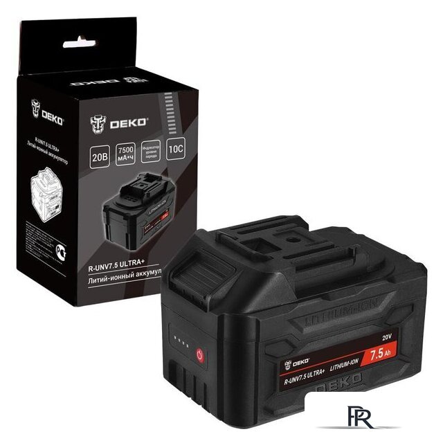 Аккумулятор Deko R-UNV7.5 ULTRA+ 083-1020 (20В/7.5 Ач) - Изображение №1 — Интернет-магазин ПроЗаказ