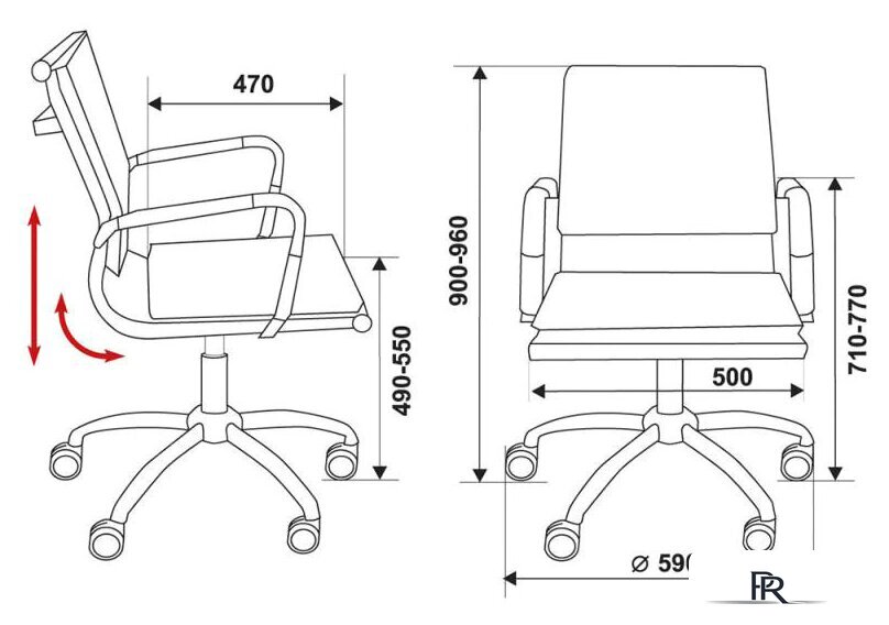 Офисное кресло Бюрократ CH-993-Low/Black - Изображение №5 — Интернет-магазин ПроЗаказ