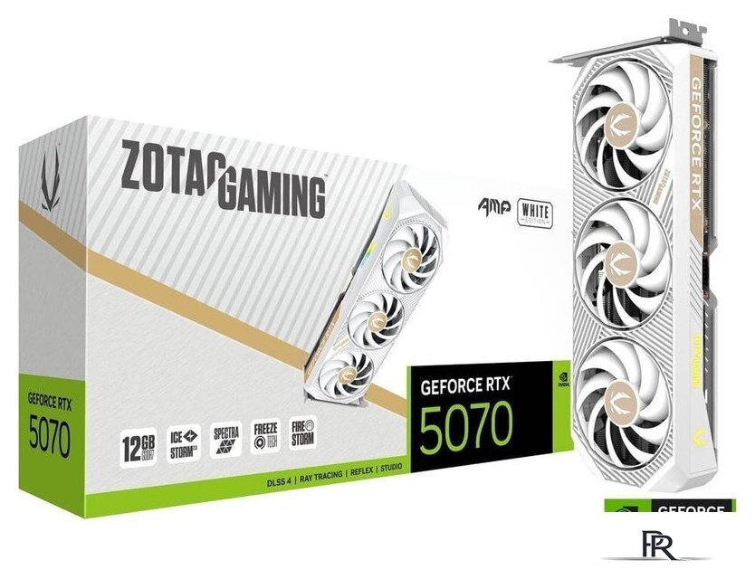 Видеокарта ZOTAC Gaming GeForce RTX 5070 AMP White Edition ZT-B50700FQ-10P - Изображение №8 — Интернет-магазин ПроЗаказ