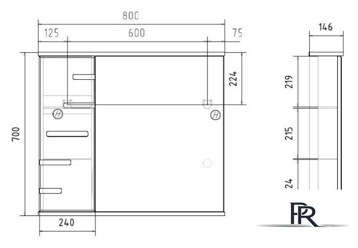  Volna Шкаф с зеркалом Joli 80 L (белый) - Изображение №8 — Интернет-магазин ПроЗаказ