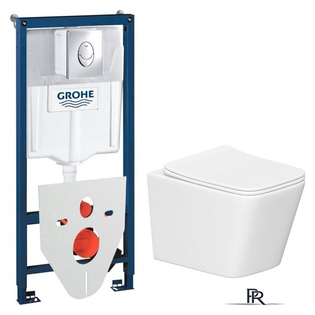 Унитаз подвесной Lauter Square 214903 + GROHE Rapid SL 38721001 + GROHE 37131000 (овальная, хром) - Изображение №1 — Интернет-магазин ПроЗаказ