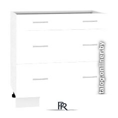 Шкаф напольный Кортекс-мебель Корнелия Лира НШ80р3ш без столешницы (белый) - Изображение №1 — Интернет-магазин ПроЗаказ