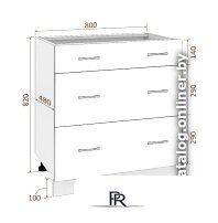 Шкаф напольный Кортекс-мебель Корнелия Лира НШ80р3ш без столешницы (белый) - Изображение №3 — Интернет-магазин ПроЗаказ