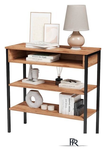 Стеллаж Mio Tesoro Mila Loft (дуб золотой крафт/черный) - Изображение №1 — Интернет-магазин ПроЗаказ