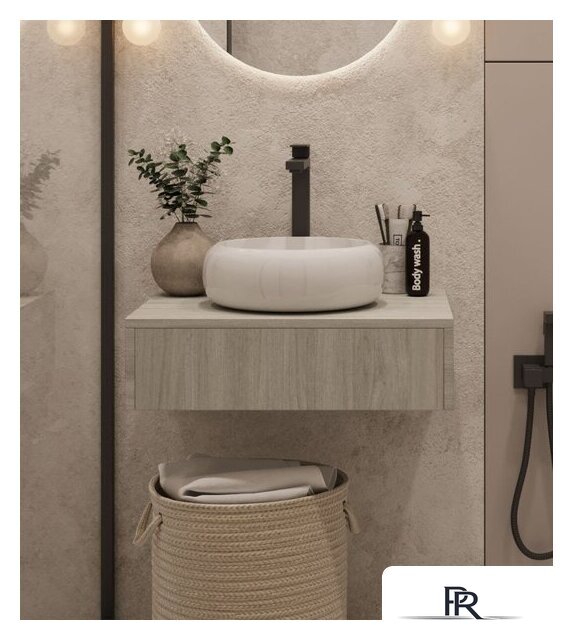  ЗОВ Тумба под умывальник Токио Премиум 60 TP60ELSPTOC2 (вяз либерти серебряный) - Изображение №1 — Интернет-магазин ПроЗаказ