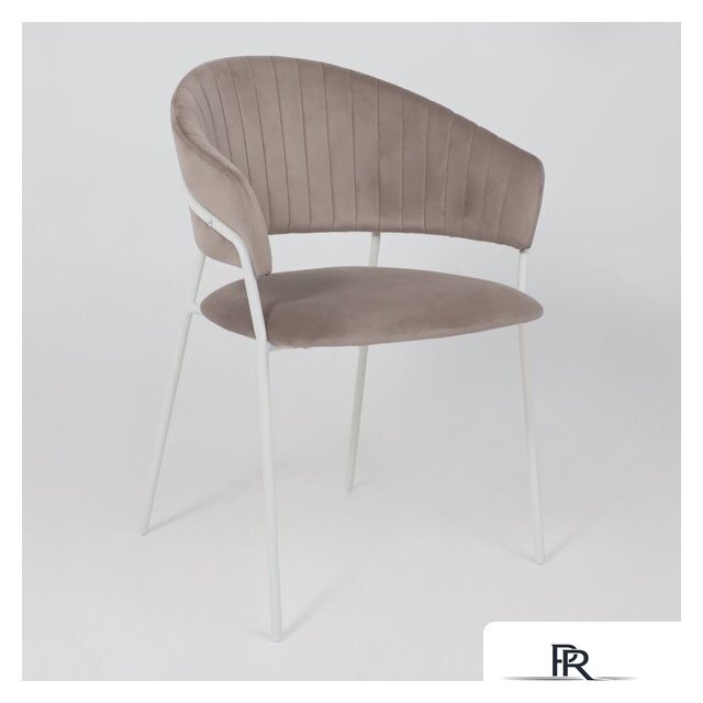 Стул с подлокотниками Алвест AV 433 (светло-коричневый бархат H-61/белый) - Изображение №6 — Интернет-магазин ПроЗаказ