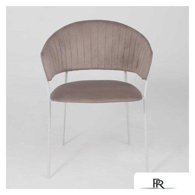 Стул с подлокотниками Алвест AV 433 (светло-коричневый бархат H-61/белый) - Изображение №5 — Интернет-магазин ПроЗаказ